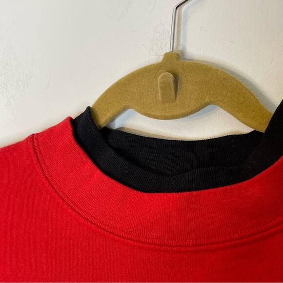 GINNIS GIRL Red and Black Reindeer Express Embroidered Pullover Sweatshirt Large - Picture 3 of 8